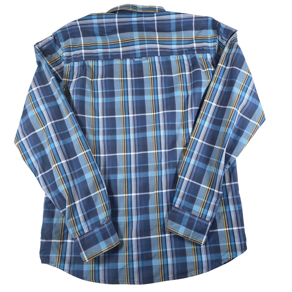 Marmot Button Down Shirt Mens Large Blue Plaid Long Sleeve H53020 - Picture 3 of 9